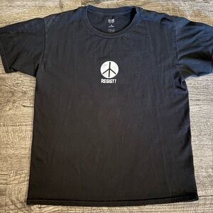Obey Black Short Sleeve Tee with Peace Symbol